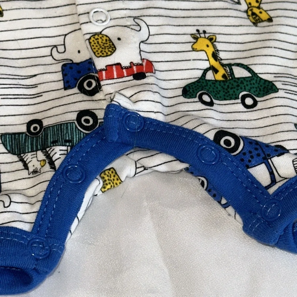 3 to 6 month Baby Boy Romper‎ Giraffe Elephant One Piece Outfit NWT